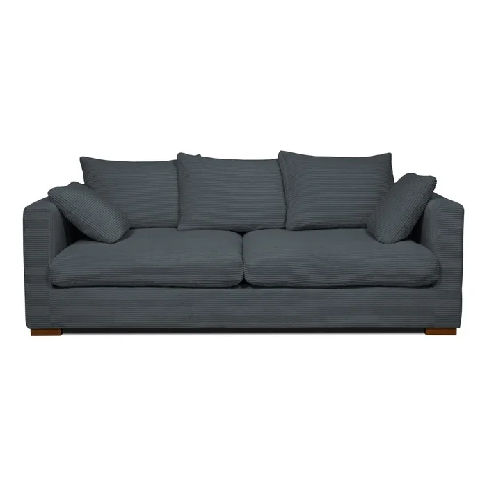 Šedá manšestrová pohovka 220 cm Comfy