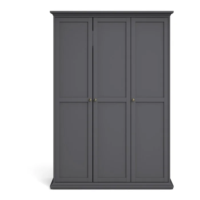 Šedá šatní skříň Paris 139x201 cm