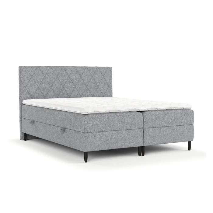 Šedá úložná boxspring postel 180x200 cm Gwen