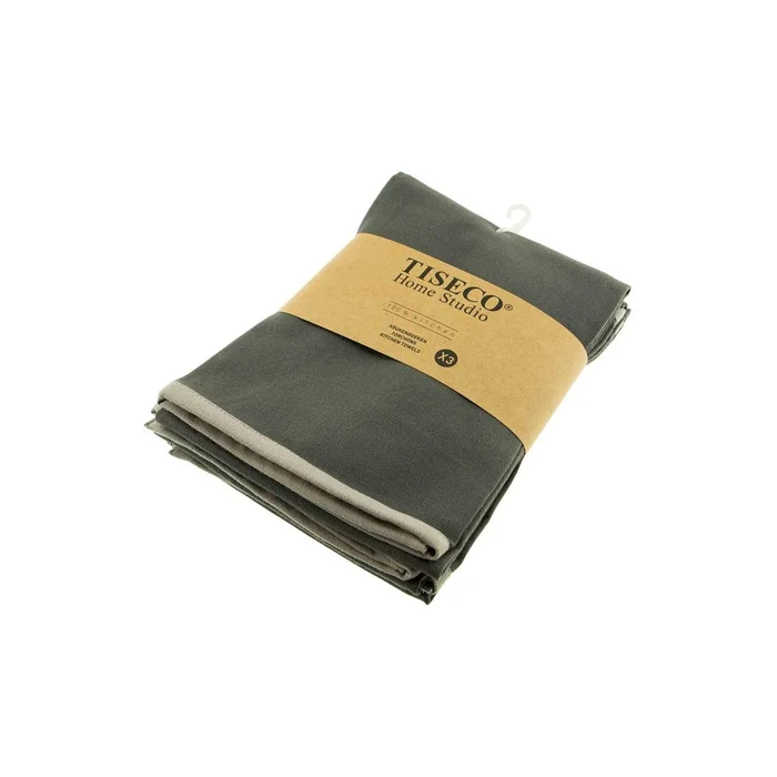 Šedé bavlněné utěrky 3 kusy Tiseco Home Studio 50x70 cm