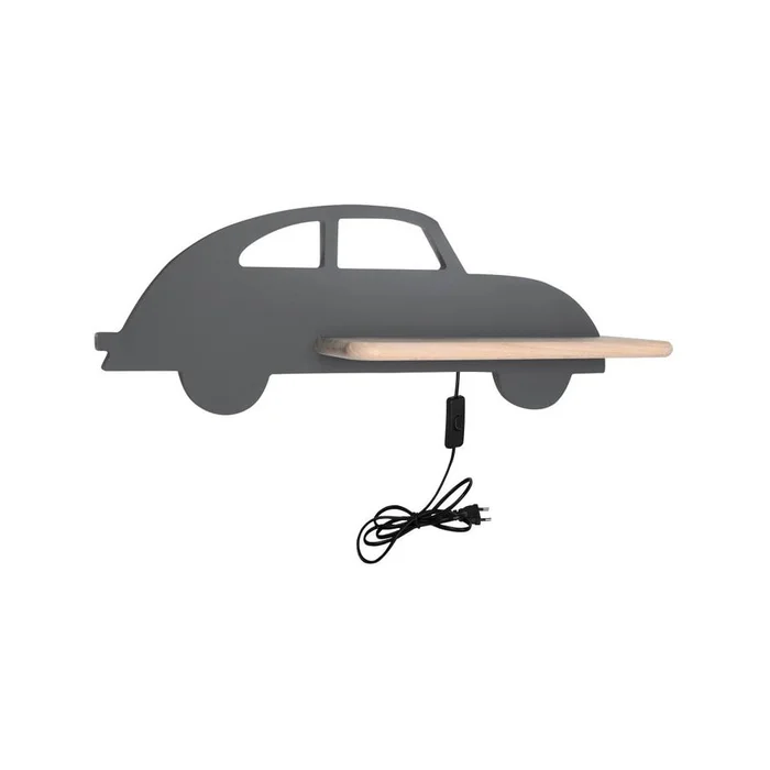Šedé dětské LED svítidlo Car