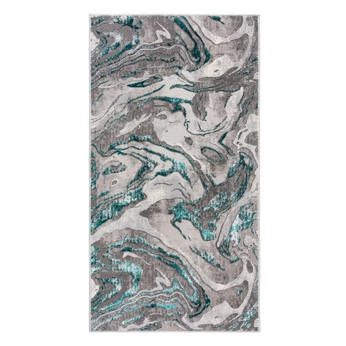 Šedo-tyrkysový koberec Marbled 160x230 cm