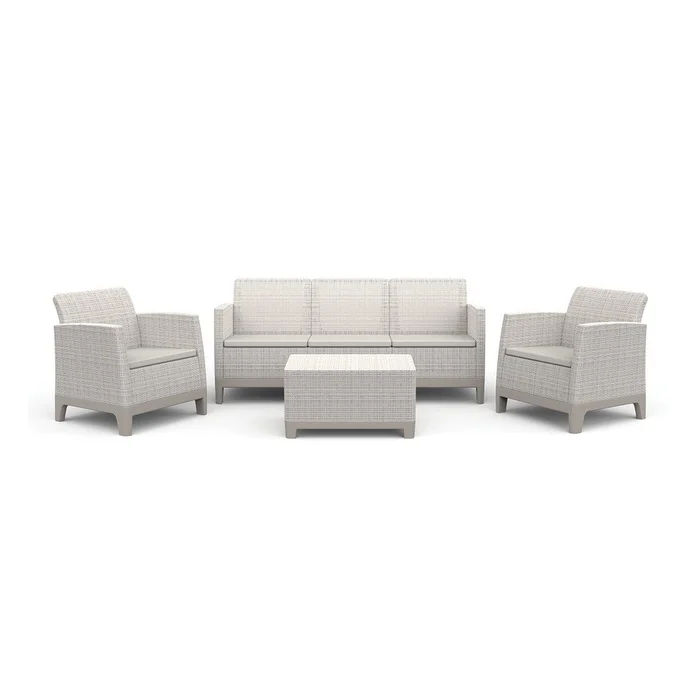 Šedobéžový lounge set pro 5 osob Scandi Forma od Keter