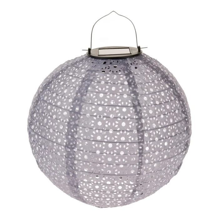 Šedý dekorativní lampion 25 cm