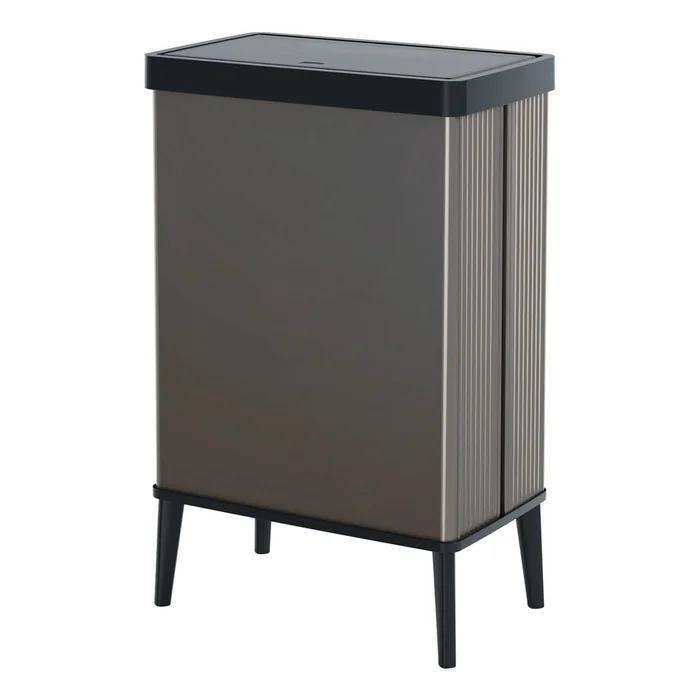 Šedý dotykový odpadkový koš 54 l Verto High Curver