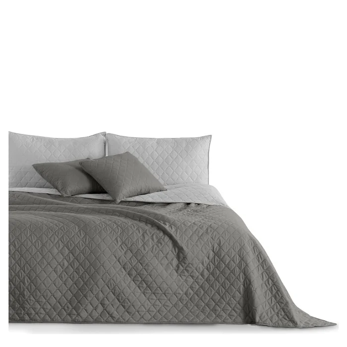 Šedý oboustranný přehoz z mikrovlákna DecoKing Axel 240x260 cm