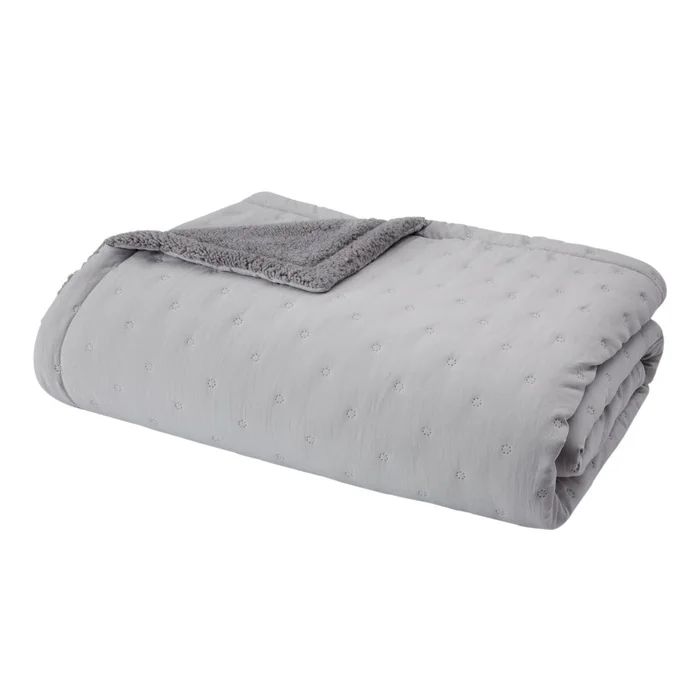 Šedý přehoz s beránkem 220x230 cm Cosy Nori