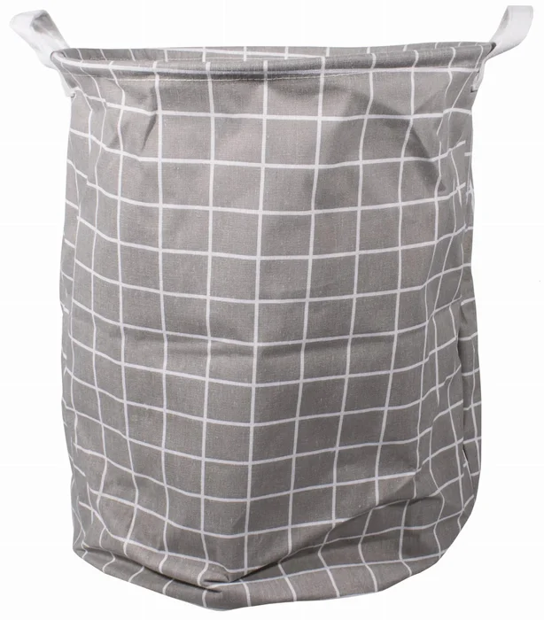 Šedý skládací úložný koš na hračky a prádlo CUBE