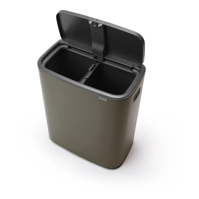 Šedý třídicí odpadkový koš s dvěma nádobami 2x30 l Bo Touch Bin