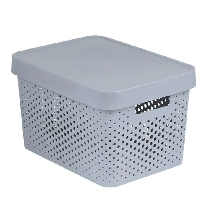 Šedý úložný box Curver Holes