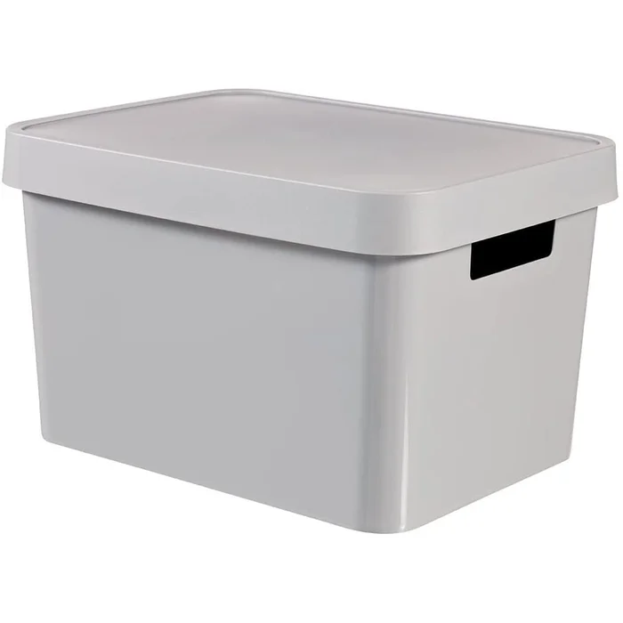 Šedý úložný box Curver Simplа