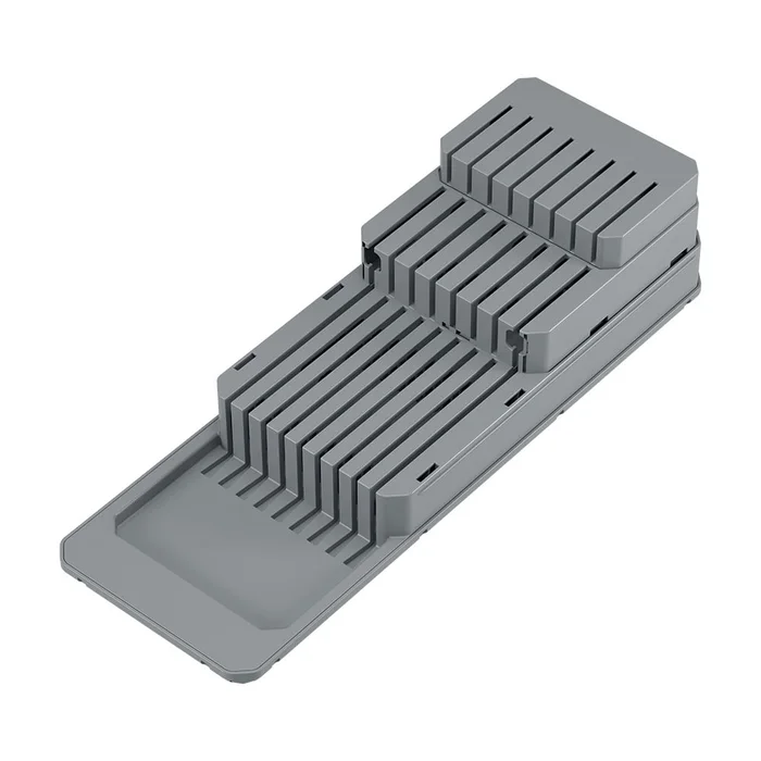 Šedý úložný systém na nože Metaltex