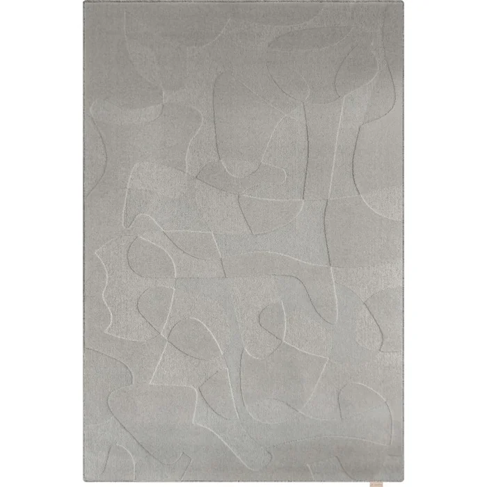 Šedý vlněný koberec Morphic Botanica 200x300 cm