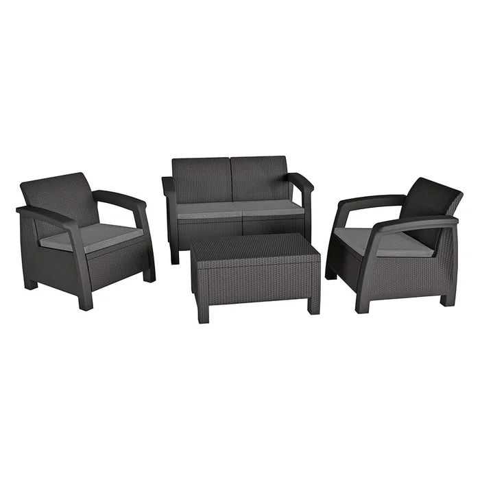 Šedý zahradní lounge set Bahamas pro 4 osoby od Keter
