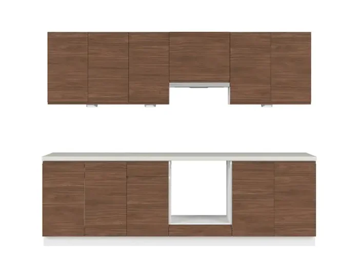 Sestava Sole 260 cm – bílá alpská / ořech Lincoln