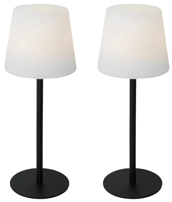 Set 2 Dobíjecích Stolních Lamp Jude Černá