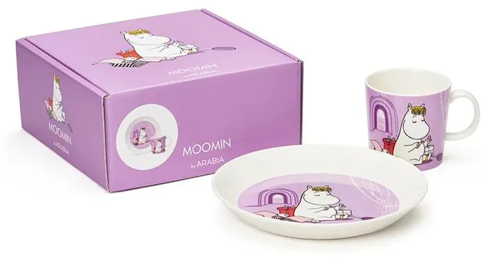 Set hrnků a talířů Snorkmaiden Fialový