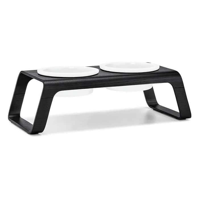Set misek s podstavcem pro psa MiaCara Ash Black Stained M