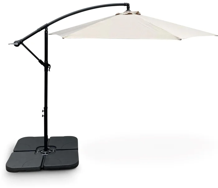 Set slunečník Texim Hook 3m béžový s závažími