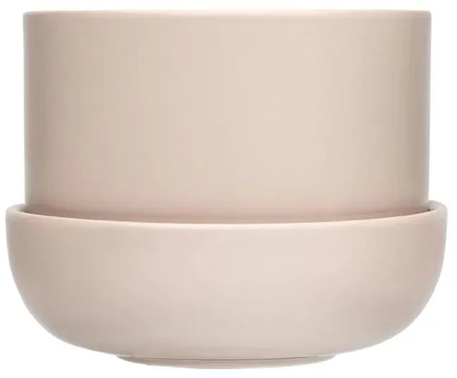 Severský porcelánový květináč Nappula S s podmiskou, béžový