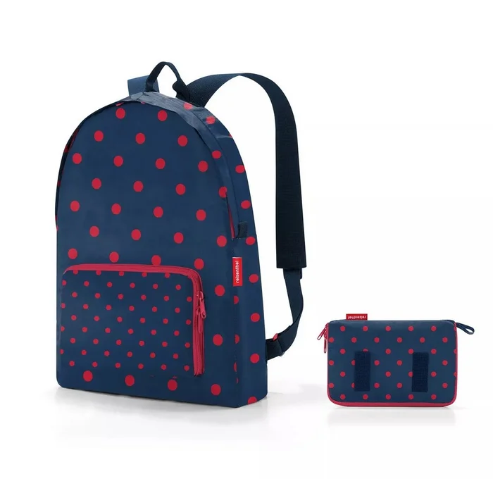 Skládací batoh Reisenthel Mini Maxi Rucksack – Mixed Dots červený