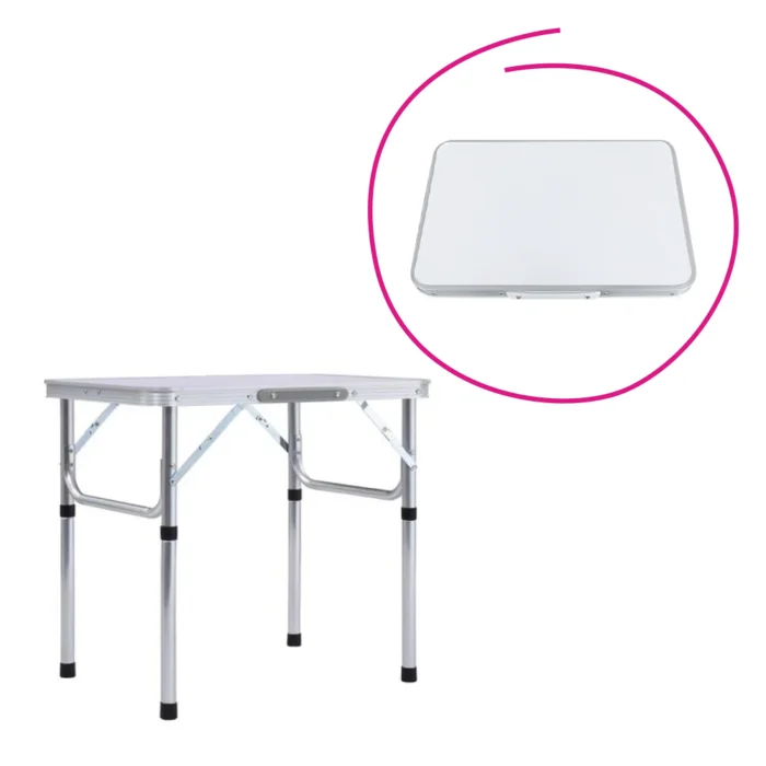 Skládací kempingový stůl KEPI TYP 2, 60 cm, hliník/MDF