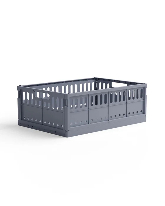 Skládací maxi přepravka Made Crate – modrošedá