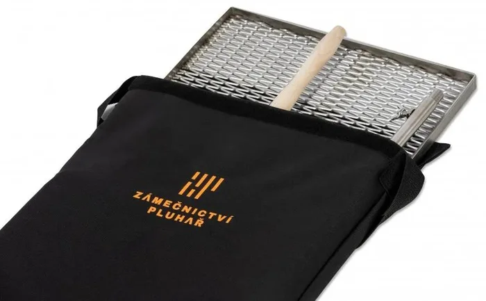 Skládací nerezový grilovací rošt 60x40 cm s polohováním a přepravním vakem