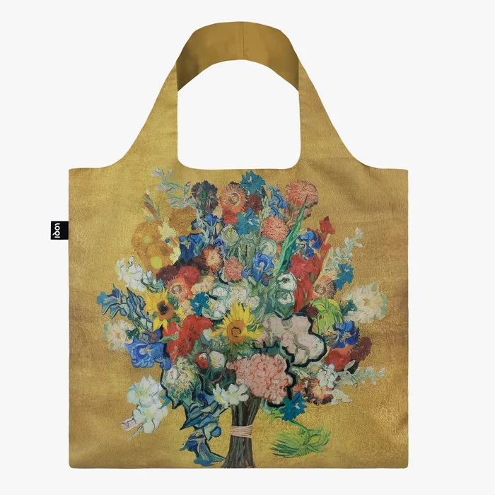 Skládací taška LOQI Vincent van Gogh – Zlatý květinový vzor
