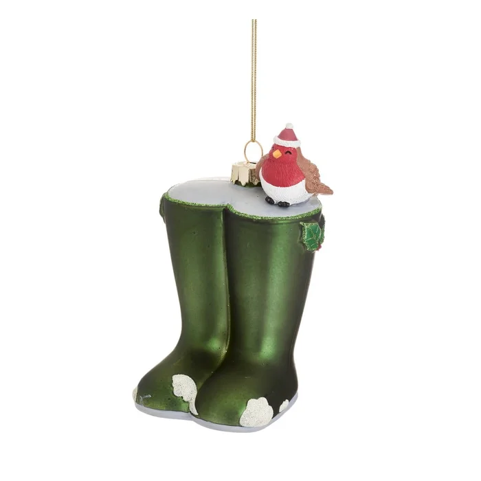 Skleněná vánoční ozdoba 12 cm Christmas Wellies