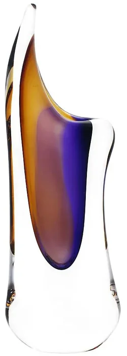 Skleněná váza Hutní 04 ametyst a zlatý topaz 24 cm
