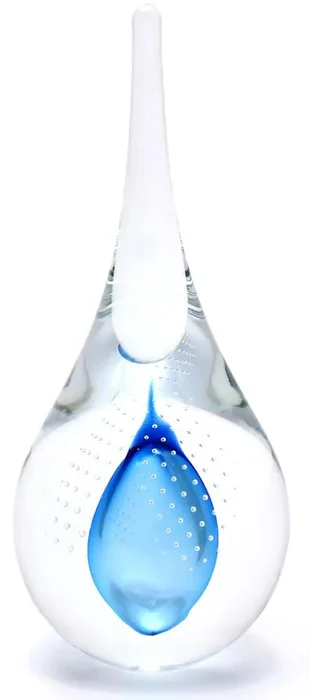 Skleněné těžítko Modrá světlá 15 cm