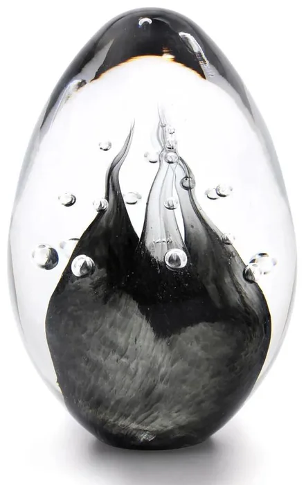 Skleněné vajíčko dekor 02 Černé 10 cm