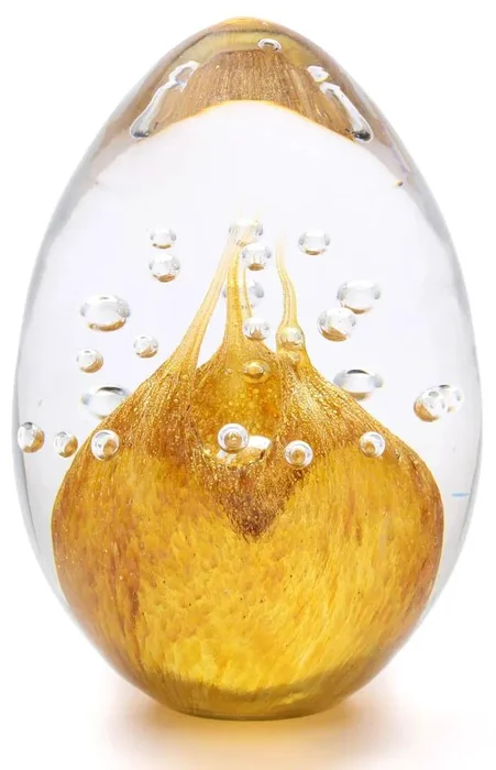 Skleněné vajíčko s dekorem Zlatý topaz 10 cm