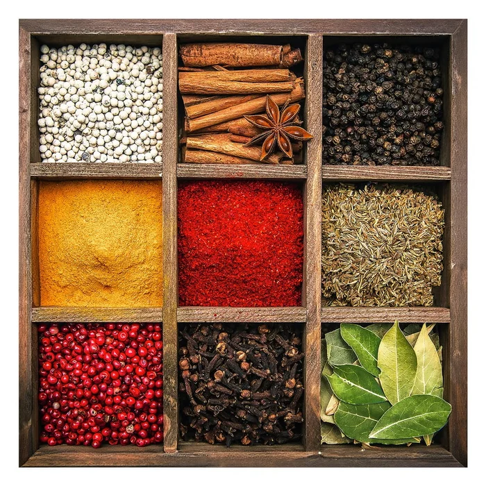 Skleněný obraz 30x30 cm Spices Box