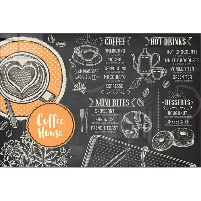 Skleněný obraz Coffee House 100x70 cm