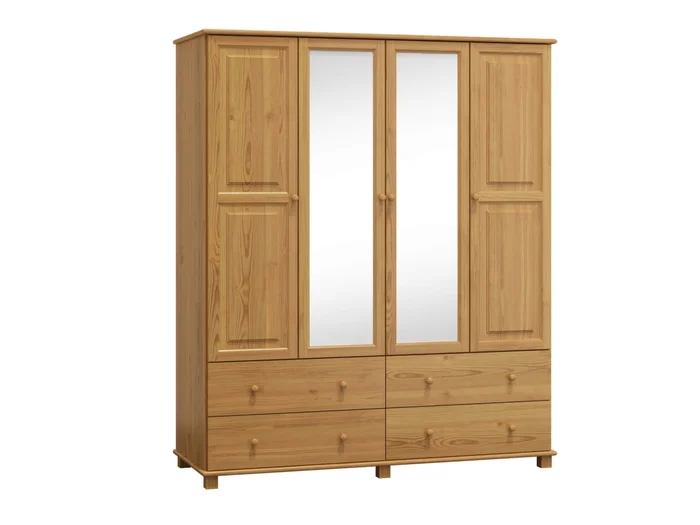 Skříň 4D BHAGIRA 160 cm – masiv borovice, olše