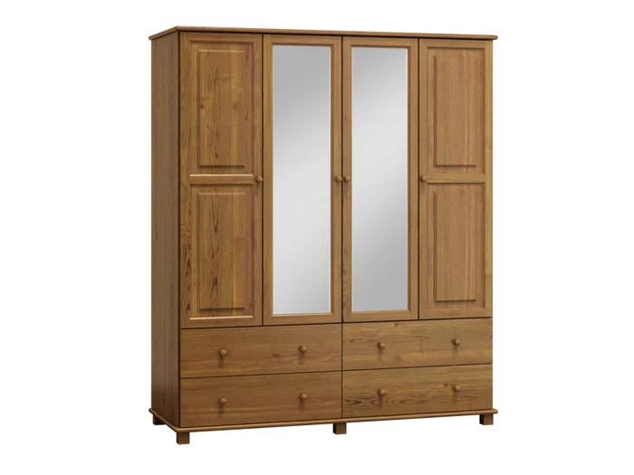 Skříň 4D BHAGIRA 180 cm se zrcadlem, borovice dub