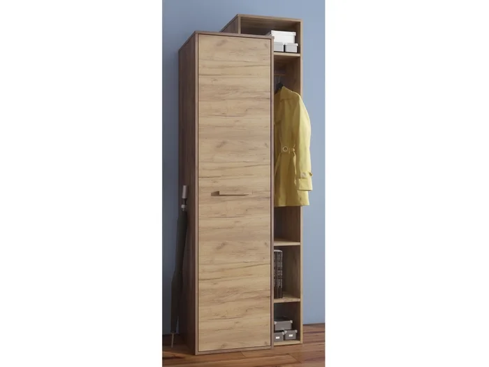Skříň DORINDA 1D, pravá – craft tobaco / craft zlatý, 5 let záruka