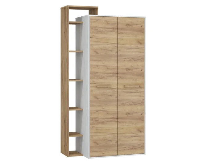 Skříň DORINDA 2D levá – craft bílá / zlatá
