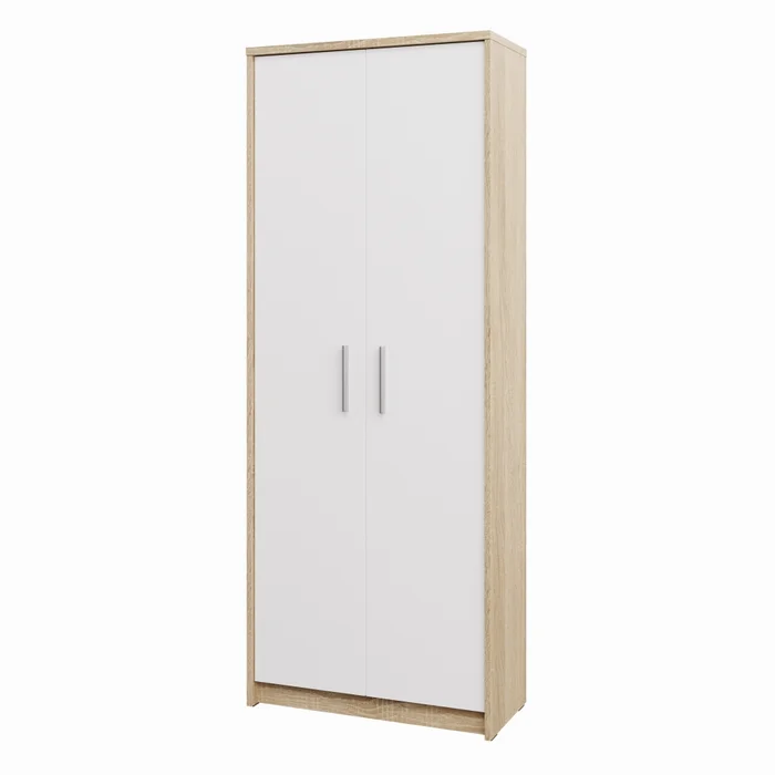 Skříň Gianni 4 police – dub sonoma/bílá