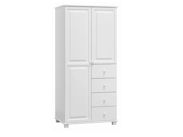 Skříň kombinovaná 2D BHAGIRA 3, 80 cm, borovice, bílé moření