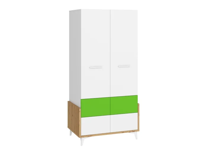 Skříň LEPON 95 dub artisan/bílá/zelená