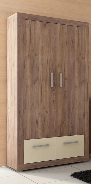 Skříň MOLTENO 2D craft tobaco/krém