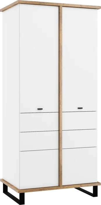 Skříň ORSOLA 2D – dub burgundský / bílá