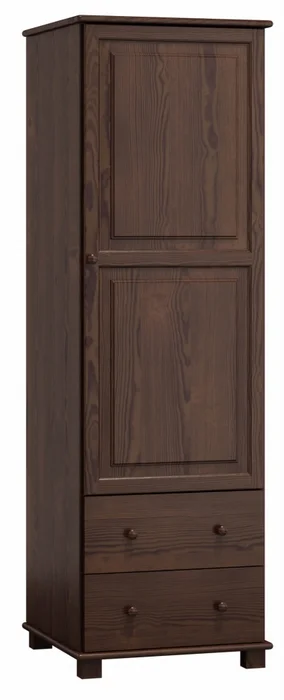 Skříň policová BHAGIRA 4 1D – masiv borovice, moření ořech