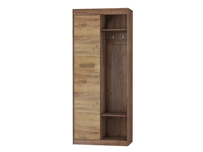 Skříň s věšákem GATTON, craft tobaco / craft zlatý