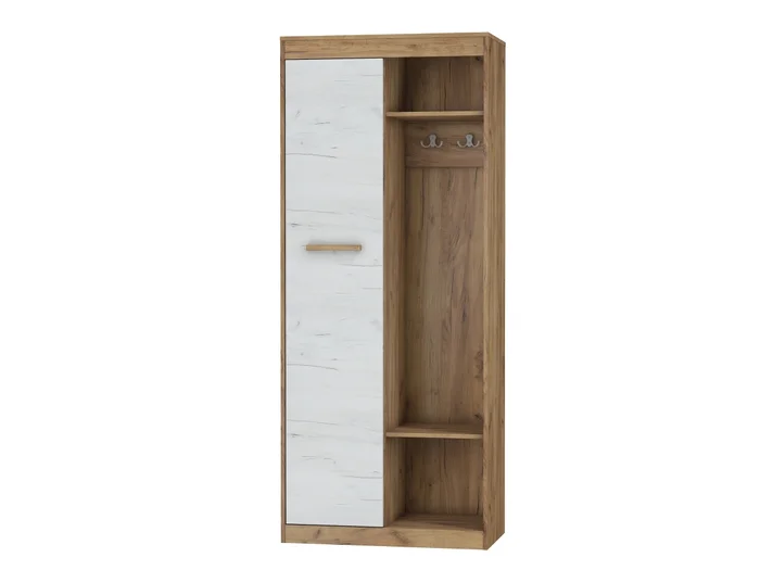Skříň s věšákem Gatton (craft zlatý / craft bílý)