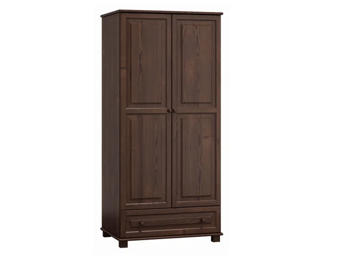 Skříň šatní BHAGIRA 2D, šířka 80 cm, masiv borovice, moření ořech
