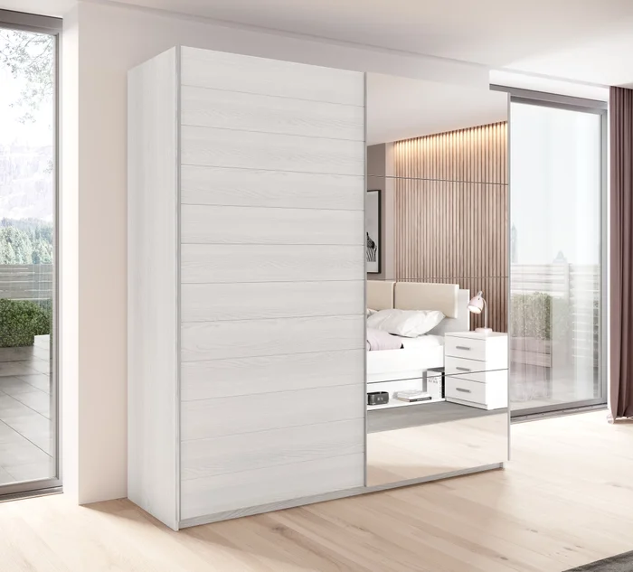 Skříň se zrcadlem ZANDER 200 cm – abisko ash